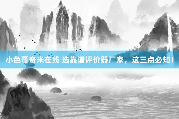 小色哥奇米在线 选靠谱评价器厂家，这三点必知！