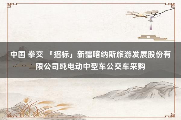 中国 拳交 「招标」新疆喀纳斯旅游发展股份有限公司纯电动中型车公交车采购