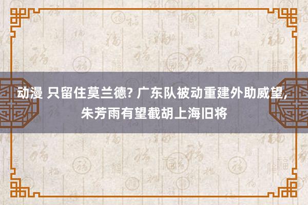 动漫 只留住莫兰德? 广东队被动重建外助威望, 朱芳雨有望截胡上海旧将