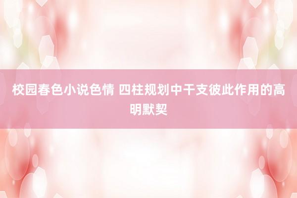校园春色小说色情 四柱规划中干支彼此作用的高明默契