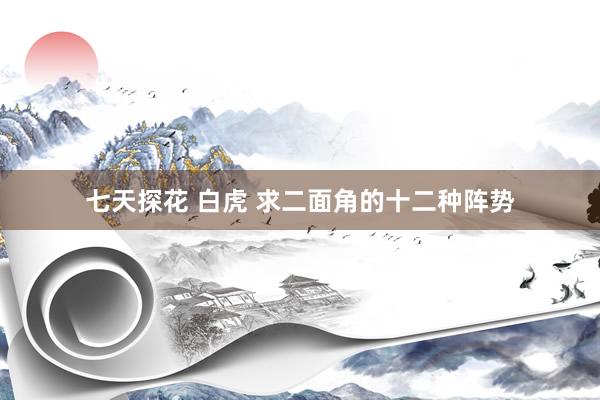 七天探花 白虎 求二面角的十二种阵势