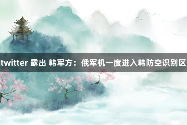 twitter 露出 韩军方：俄军机一度进入韩防空识别区