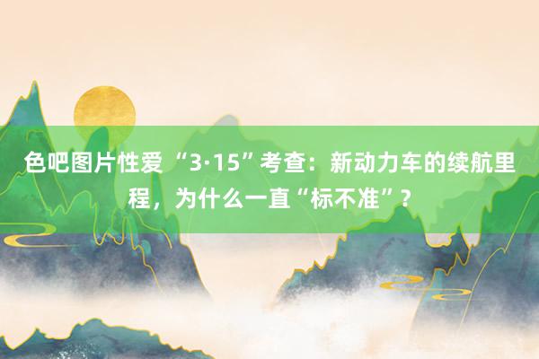 色吧图片性爱 “3·15”考查：新动力车的续航里程，为什么一直“标不准”？