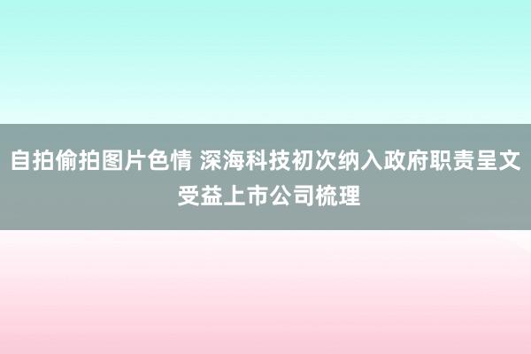 自拍偷拍图片色情 深海科技初次纳入政府职责呈文 受益上市公司梳理